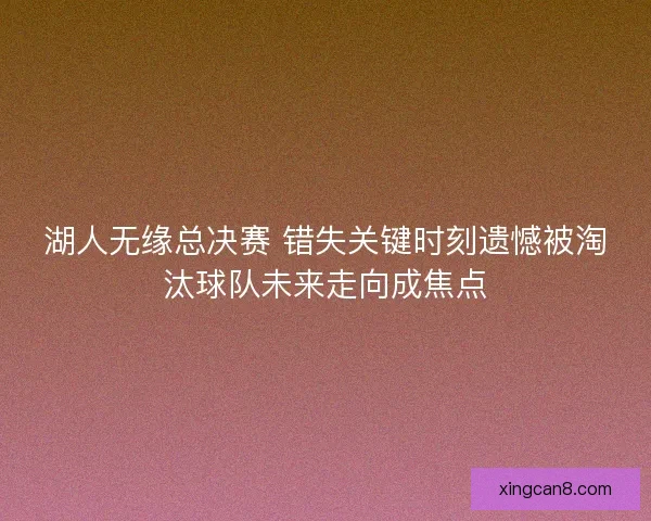 湖人无缘总决赛 错失关键时刻遗憾被淘汰球队未来走向成焦点